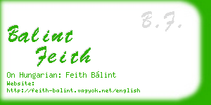 balint feith business card